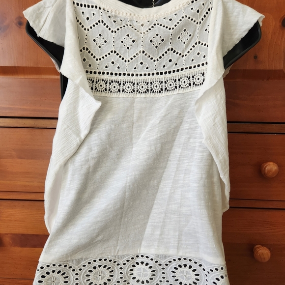 Anthropologie NWT Sustainable Ivory White Lace Sleeveless Top - XS - Picture 2 of 7